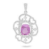 Hearts Pink Sapphire Pendant