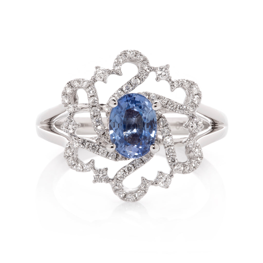Spiral Sapphire Ring