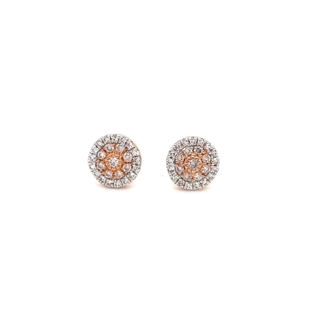 Pink diamond stud earrings