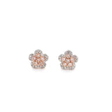 Flower pink diamond stud earrings