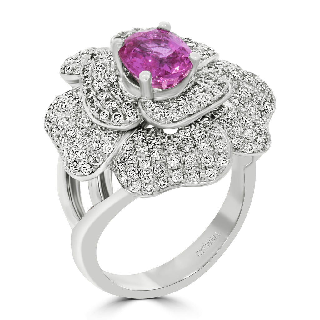 Dreaming Pink Sapphire Flower Ring